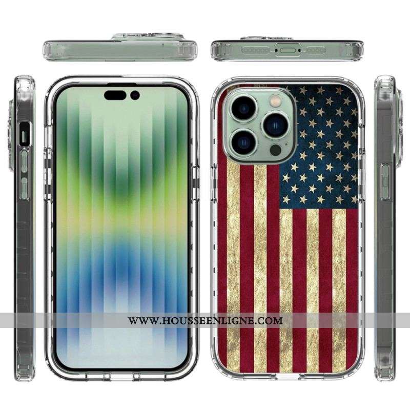 Coque iPhone 14 Pro Max Renforcée Drapeau Américain