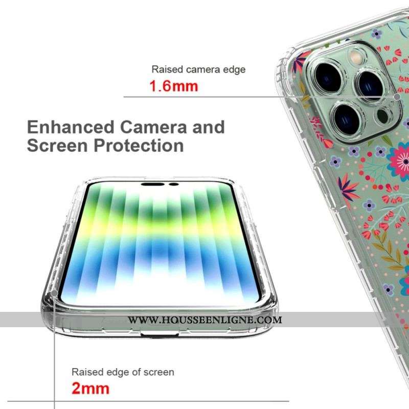 Coque iPhone 14 Pro Max Renforcée Florale