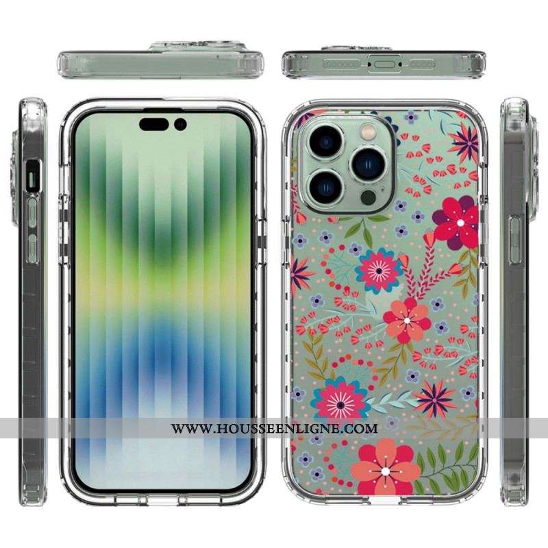 Coque iPhone 14 Pro Max Renforcée Florale