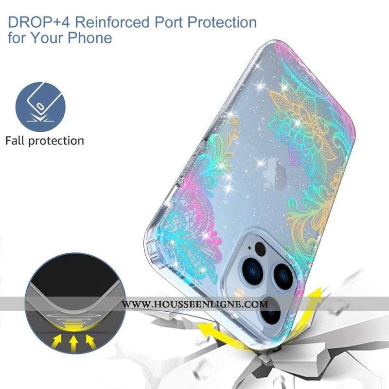 Coque iPhone 14 Pro Max Transparente Fleurs