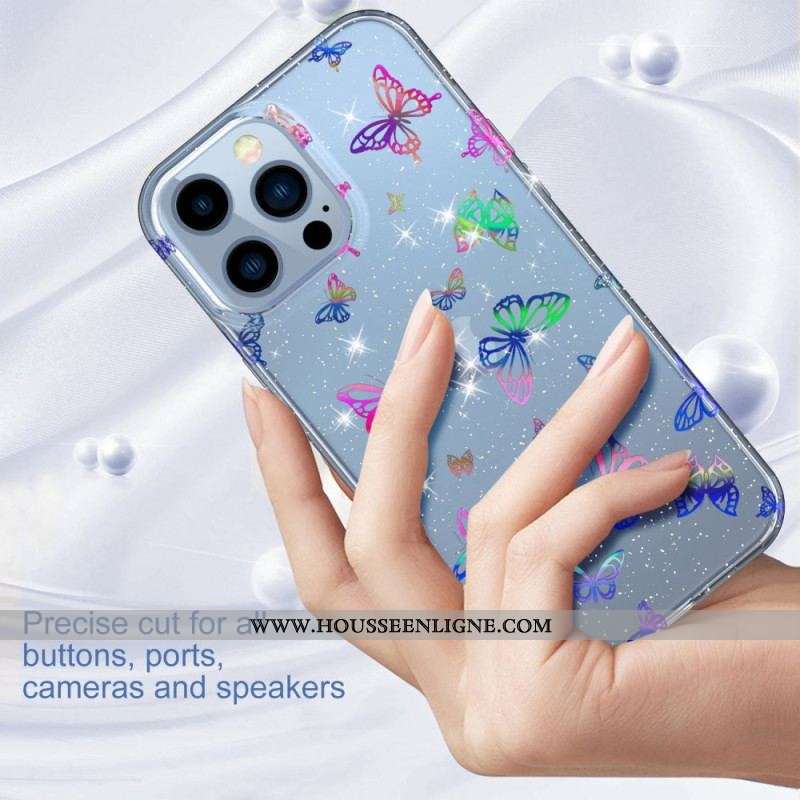 Coque iPhone 14 Pro Max Transparente Papillons