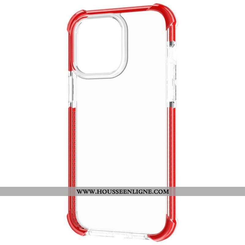 Coque iPhone 14 Pro Max Transparente Rebords Colorés