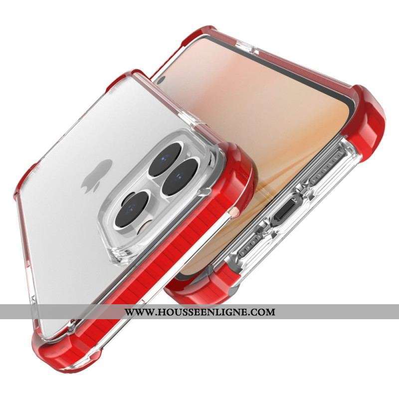 Coque iPhone 14 Pro Max Transparente Rebords Colorés