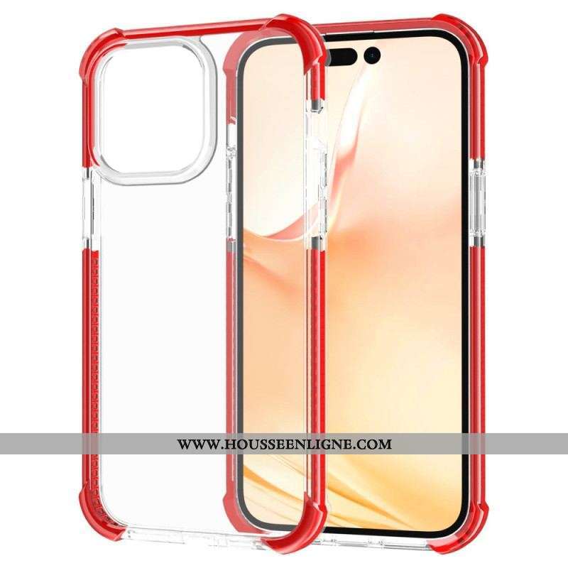 Coque iPhone 14 Pro Max Transparente Rebords Colorés