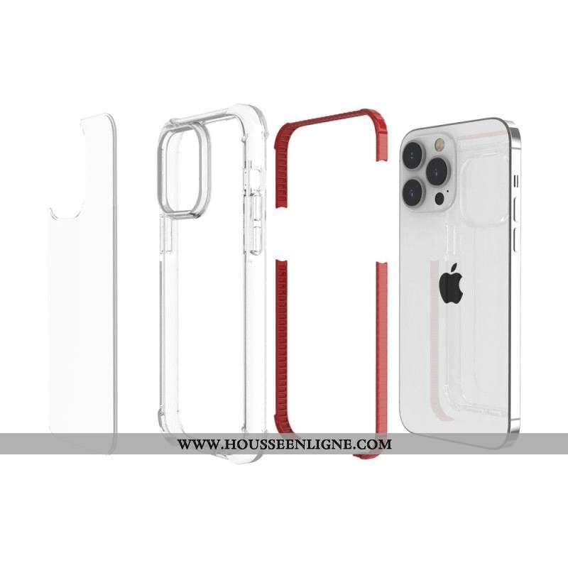 Coque iPhone 14 Pro Max Transparente Rebords Colorés