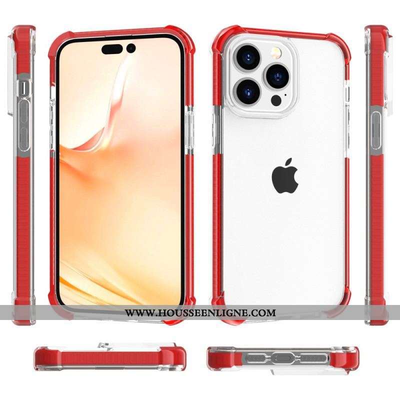 Coque iPhone 14 Pro Max Transparente Rebords Colorés