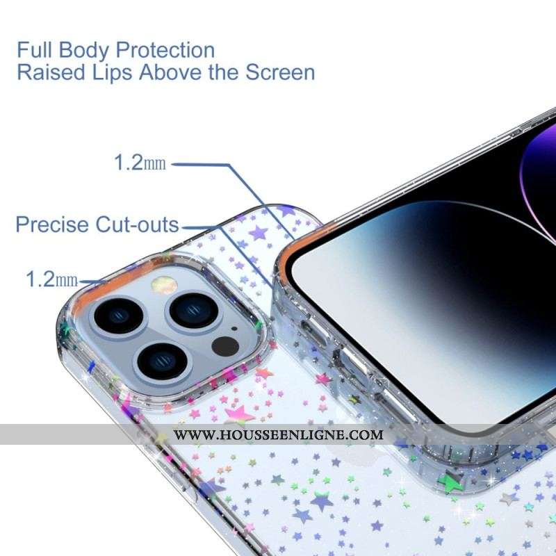 Coque iPhone 14 Pro Max Transparente Étoiles