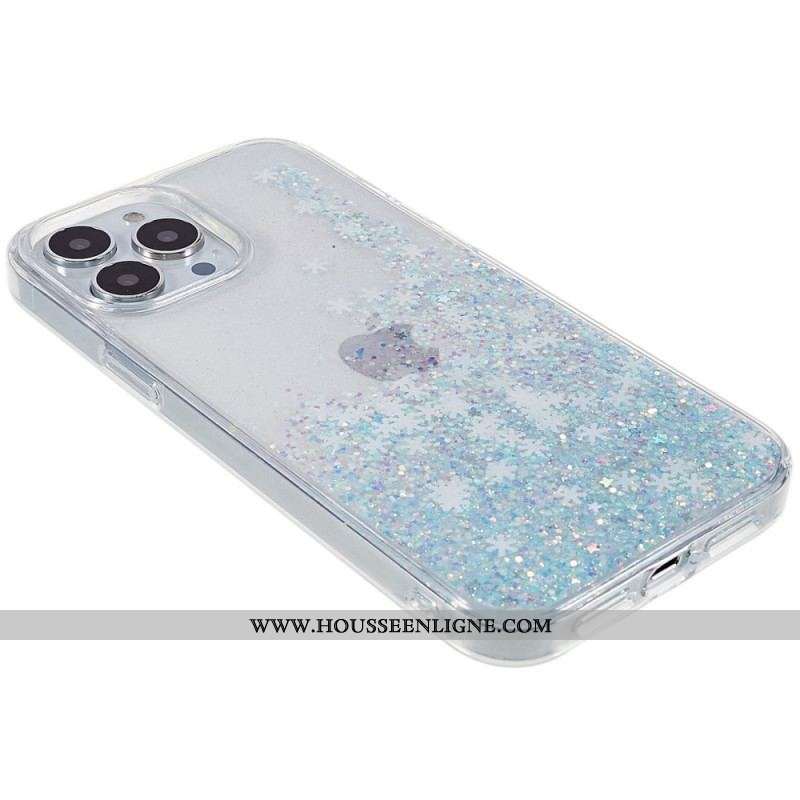 Coque iPhone 14 Pro Paillettes Flocons