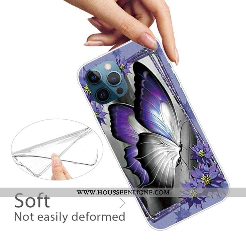 Coque iPhone 14 Pro Papillon Violet