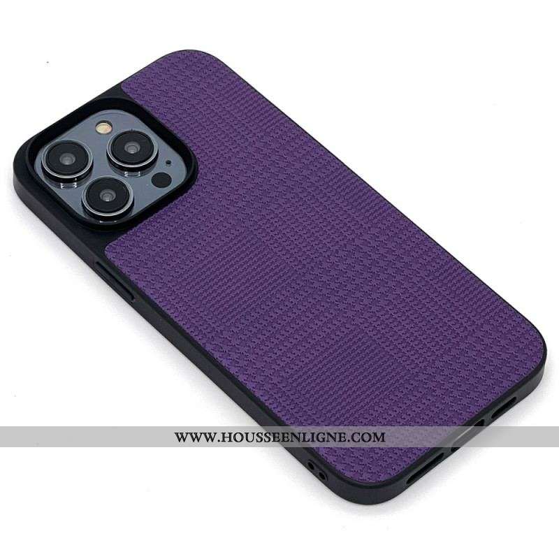 Coque iPhone 14 Pro Simili Cuir Croisé