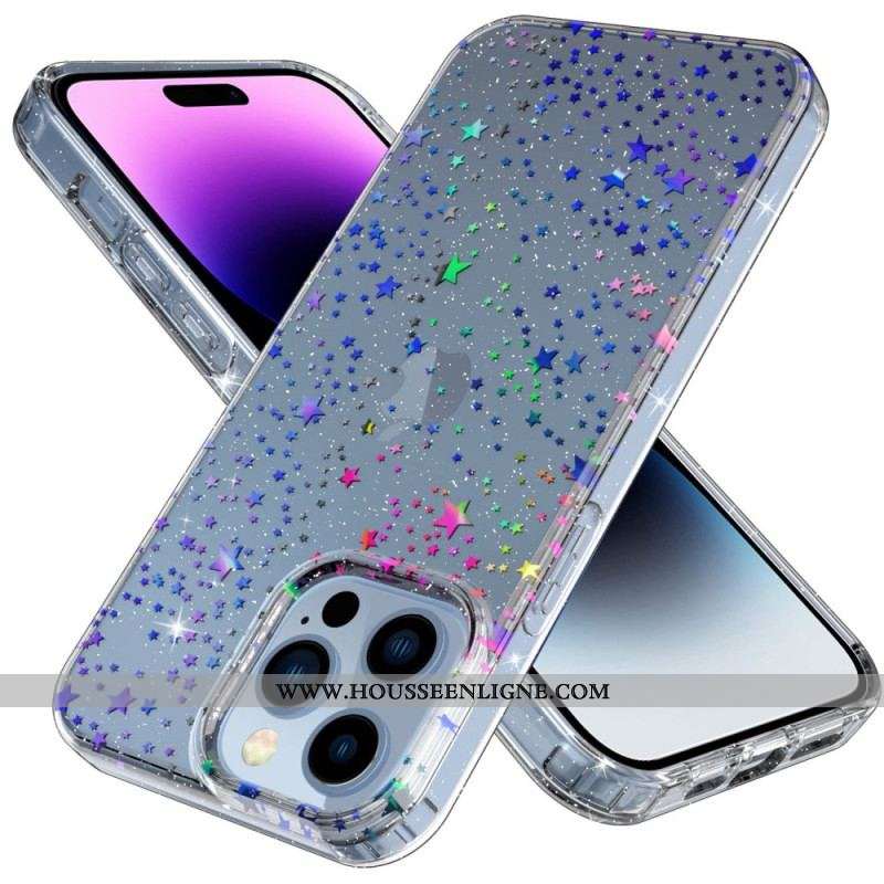 Coque iPhone 14 Pro Transparente Étoiles