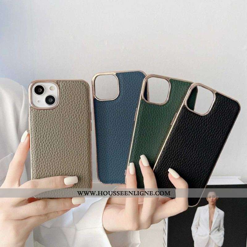 Coque iPhone 14 Stars Series Cuir Véritable