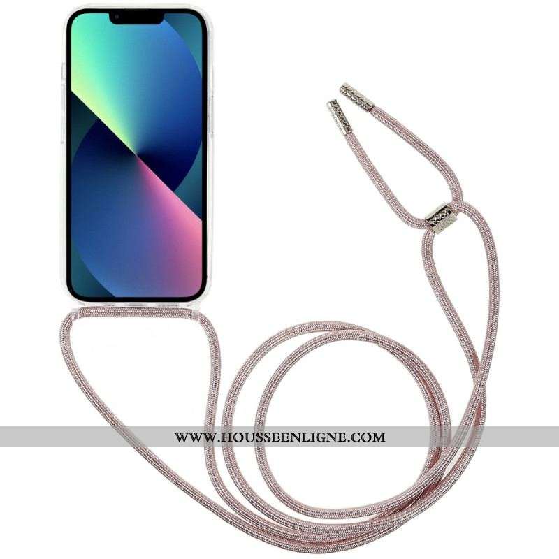 Coque iPhone 14 Transparente avec Cordon Coloré