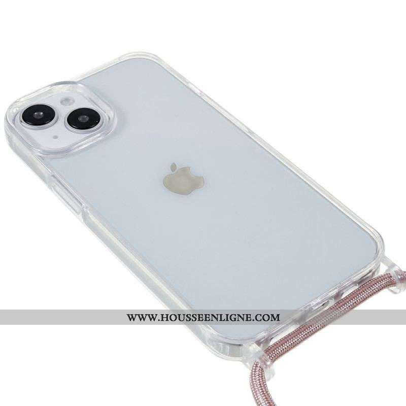 Coque iPhone 14 Transparente avec Cordon Coloré