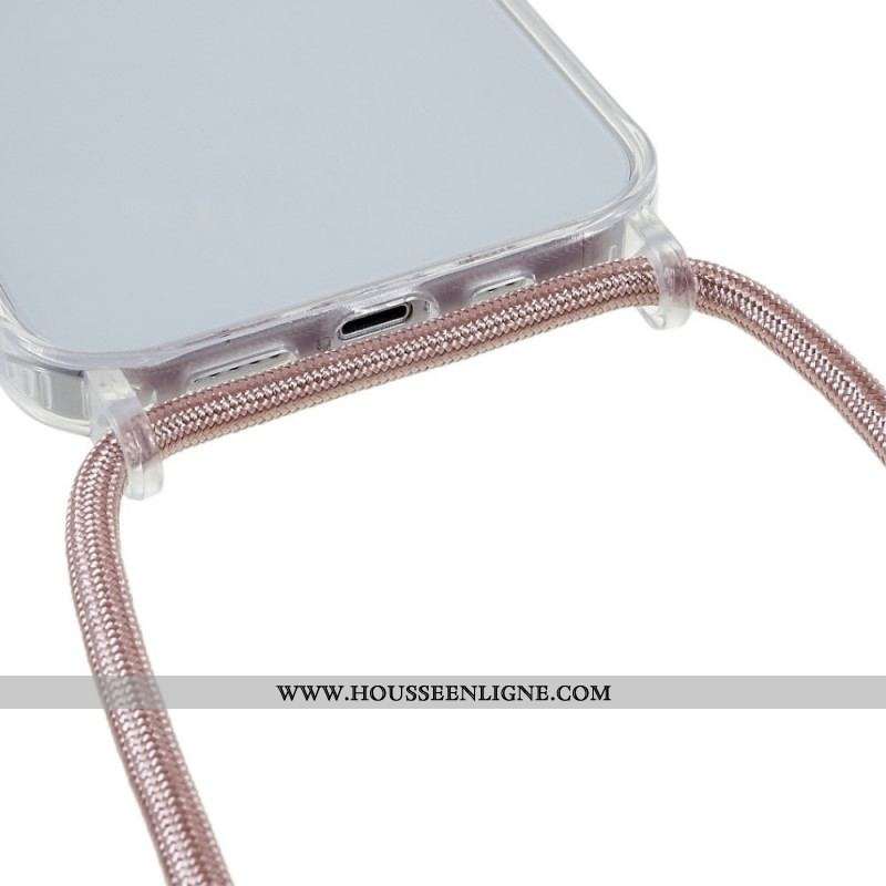 Coque iPhone 14 Transparente avec Cordon Coloré