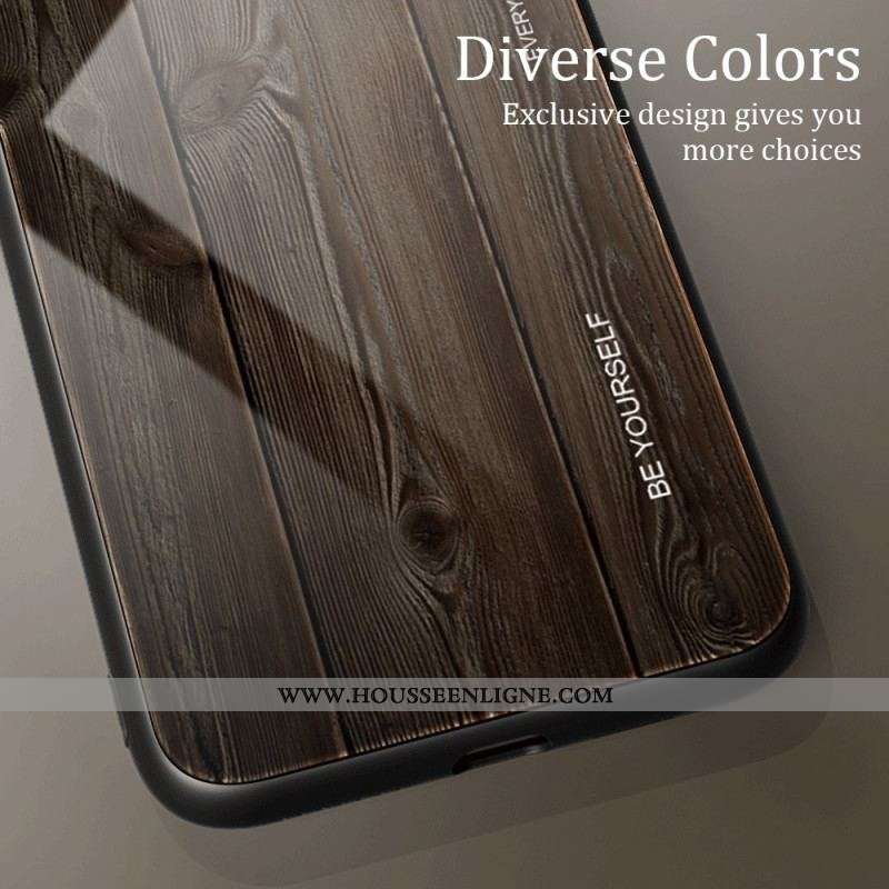 Coque iPhone 14 Verre Trempé Design Bois