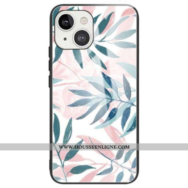 Coque iPhone 14 Verre Trempé Feuilles