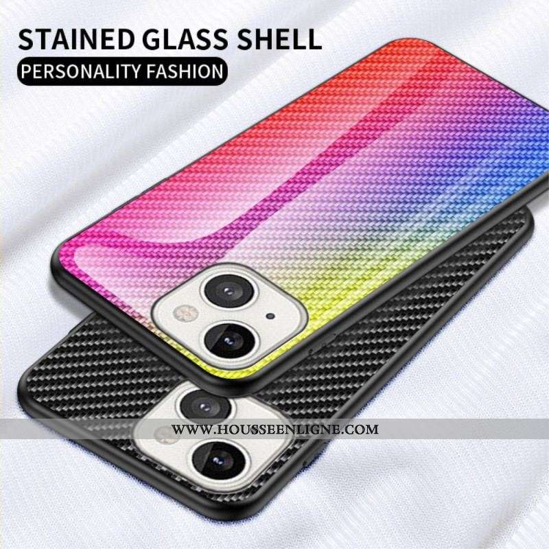 Coque iPhone 14 Verre Trempé Fibre Carbone