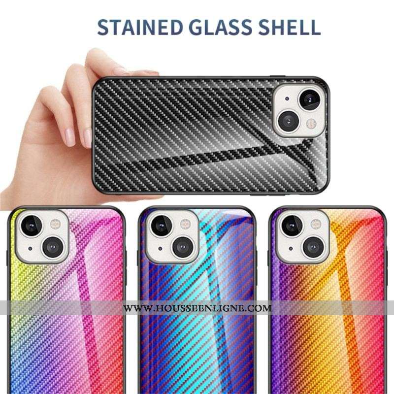 Coque iPhone 14 Verre Trempé Fibre Carbone