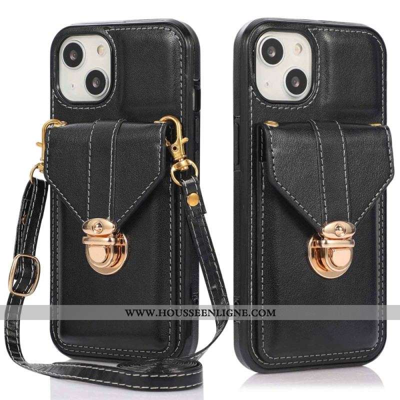 Coque iPhone 14 à Bandoulière Portefeuille