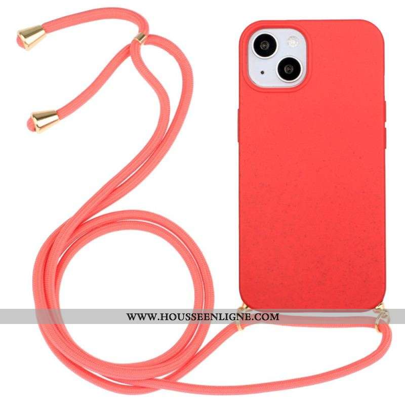 Coque iPhone 14 à Cordon Paille de Blé