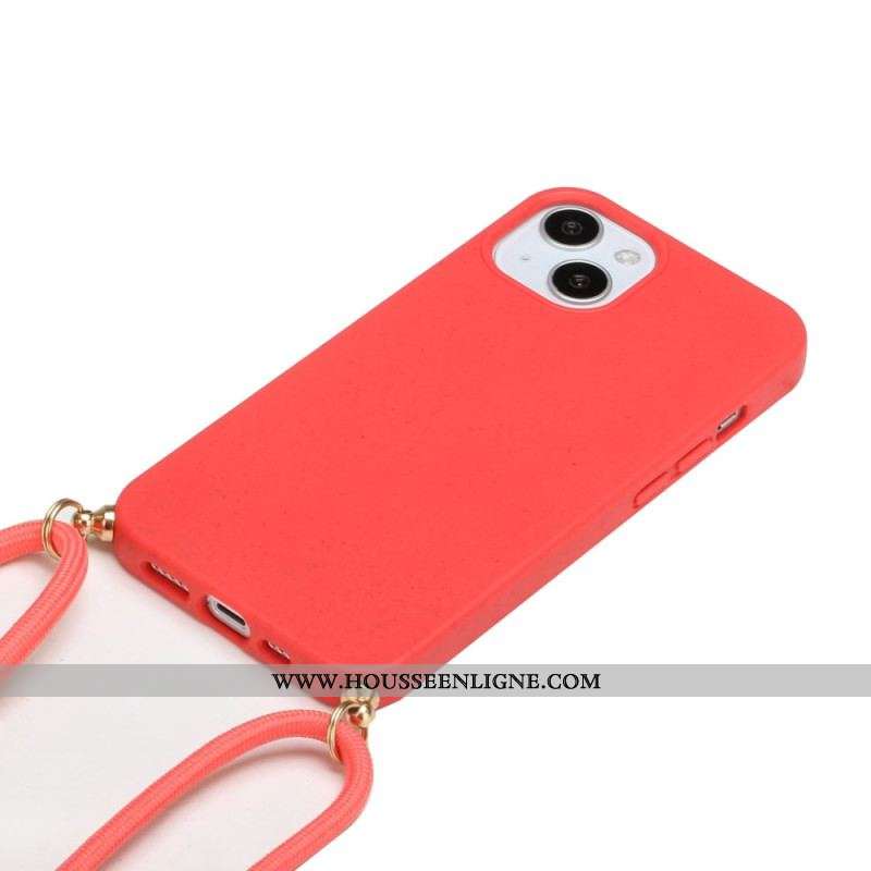 Coque iPhone 14 à Cordon Paille de Blé