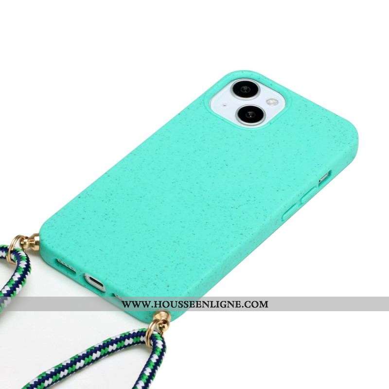 Coque iPhone 14 à Cordon Paille de Blé