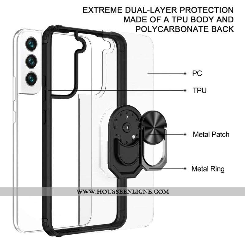 CoqueSamsung Galaxy S23 Plus 5G Transparente avec Anneau-Support