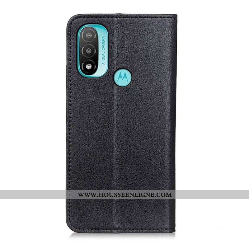 Flip Cover Moto E40 / E30 / E20 Cuir Fendu Texturé