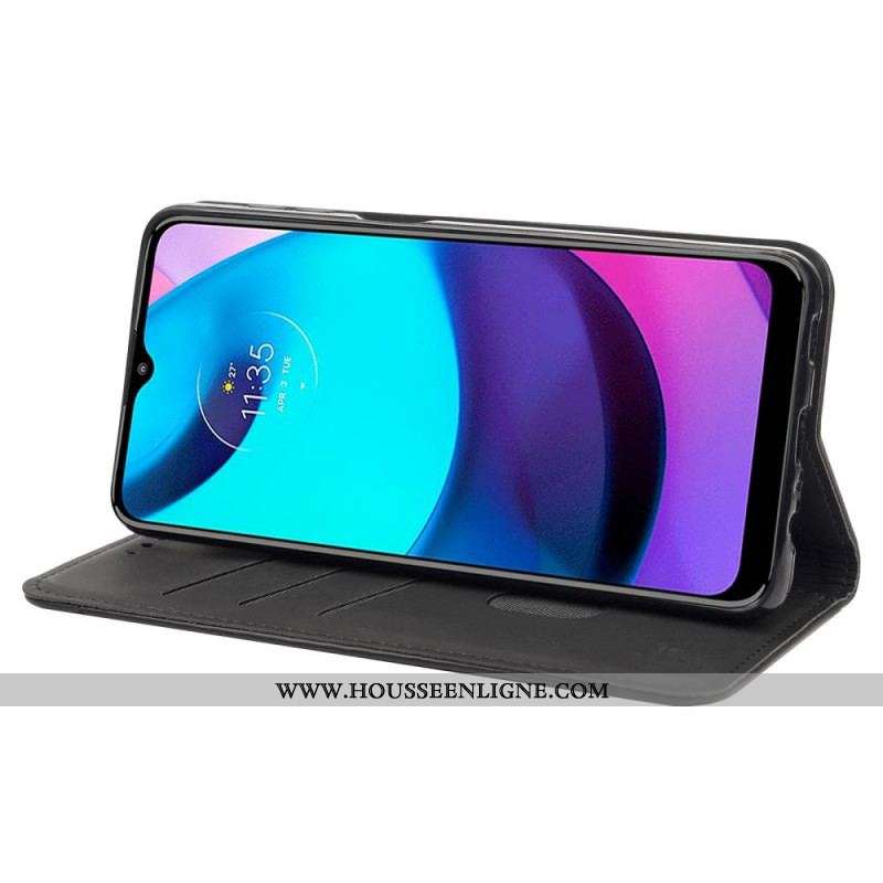 Flip Cover Moto E40 / E30 / E20 Effet Cuir Business Bicolore