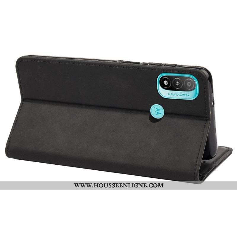 Flip Cover Moto E40 / E30 / E20 Effet Cuir Business Bicolore