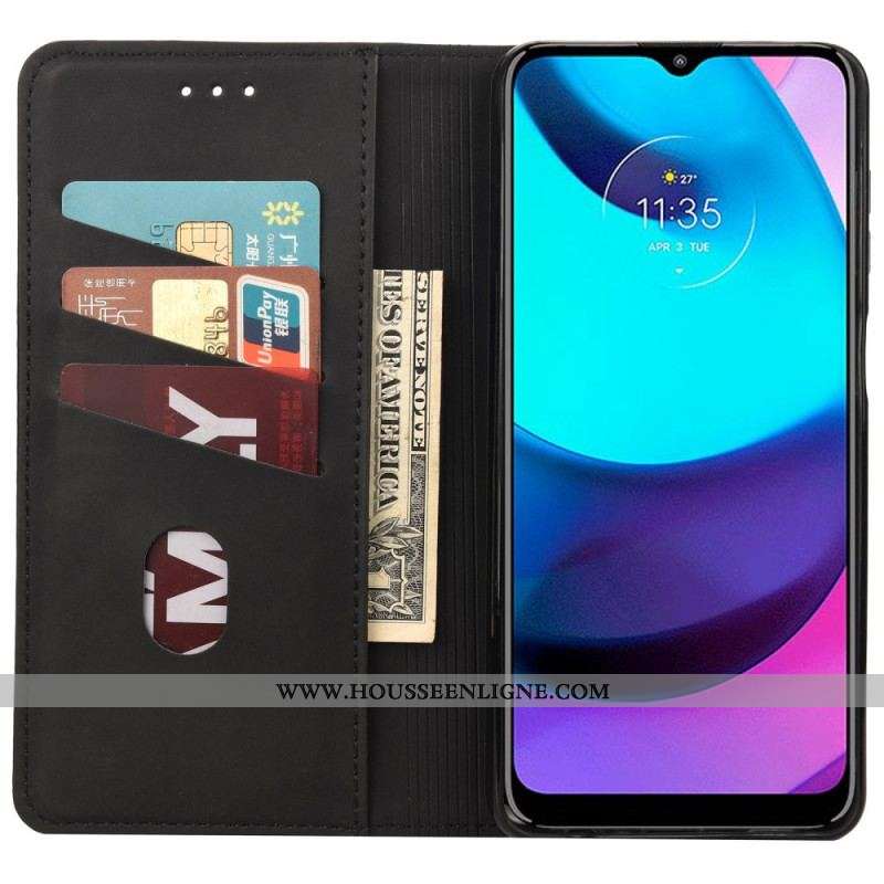 Flip Cover Moto E40 / E30 / E20 Effet Cuir Business Bicolore