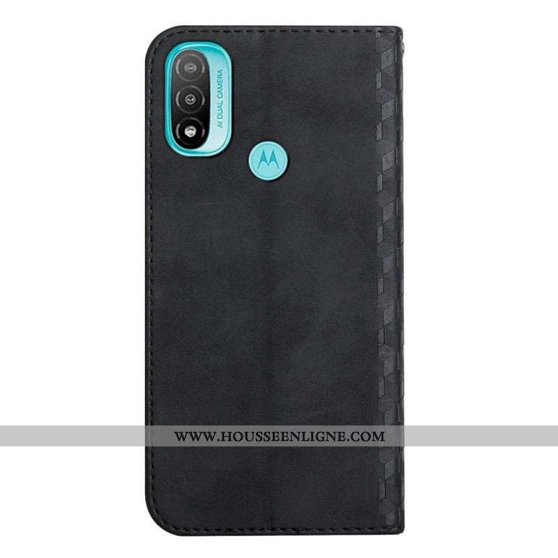 Flip Cover Moto E40 / E30 / E20 Effet Cuir Géo