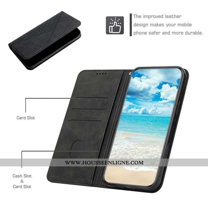 Flip Cover Moto E40 / E30 / E20 Effet Cuir Géo