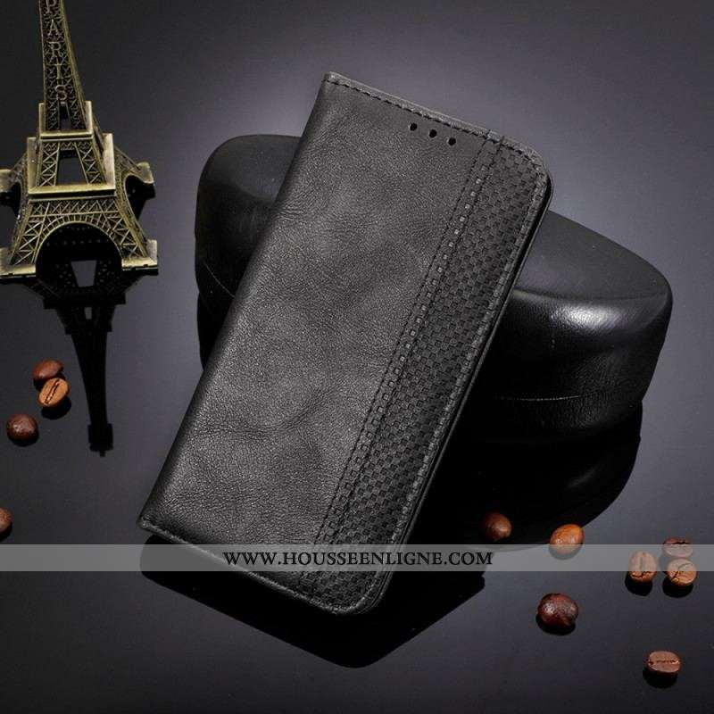 Flip Cover Moto E40 / E30 / E20 Effet Cuir Vintage Stylisé