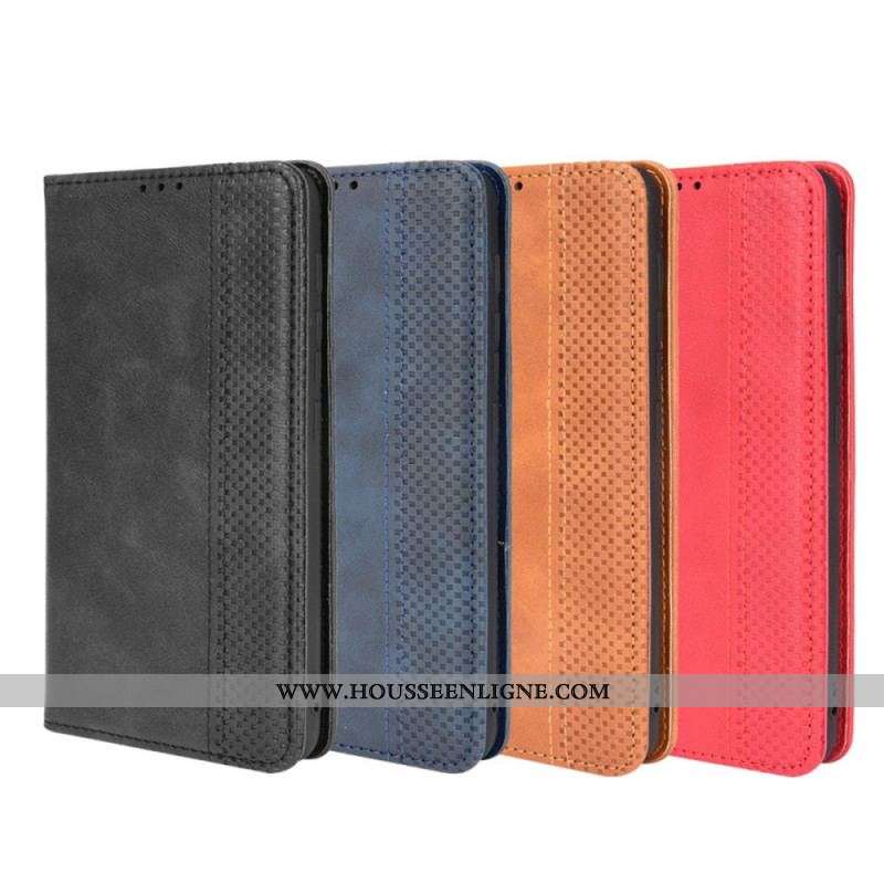 Flip Cover Moto E40 / E30 / E20 Effet Cuir Vintage Stylisé