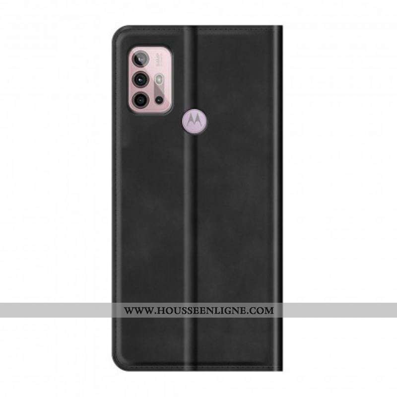 Flip Cover Moto G30 / Moto G10 Effet Cuir Douceur Soie