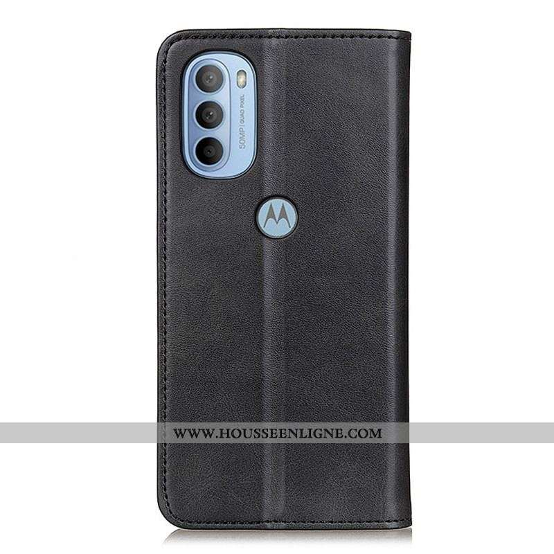 Flip Cover Moto G41 / G31 Cuir Litchi Fendu