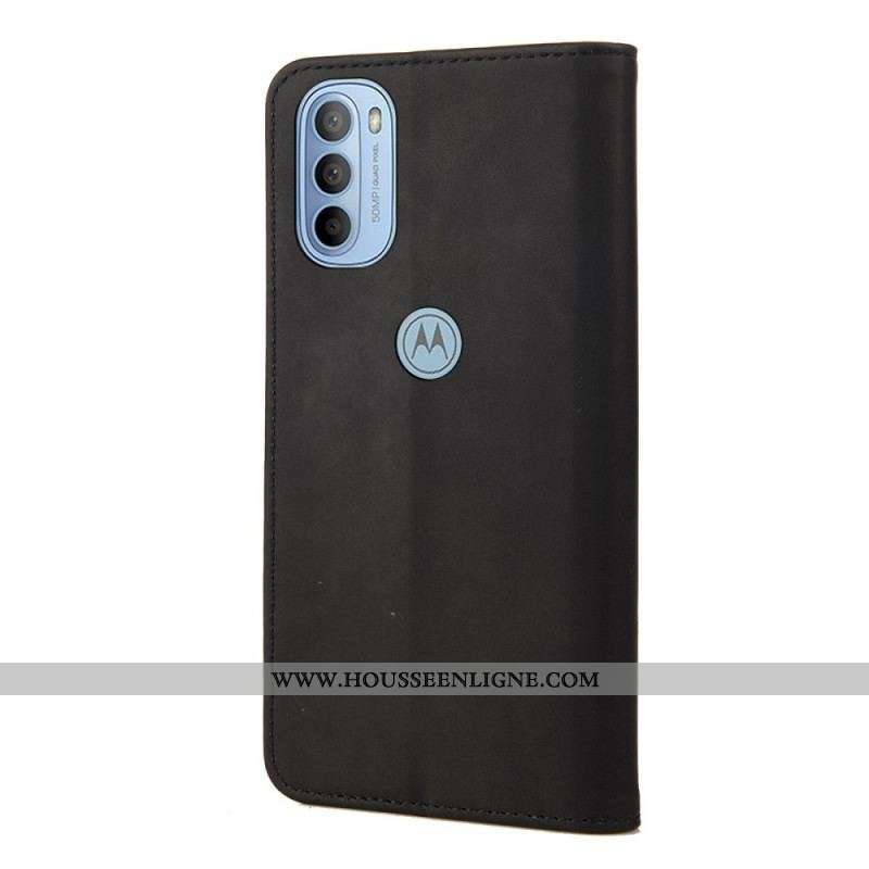 Flip Cover Moto G51 5G Effet Cuir Business Bicolore