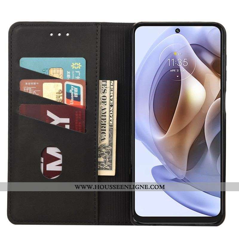 Flip Cover Moto G51 5G Effet Cuir Business Bicolore