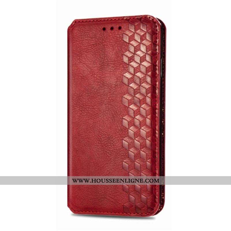 Flip Cover Motorola Edge 20 Effet Cuir Texture Diamant