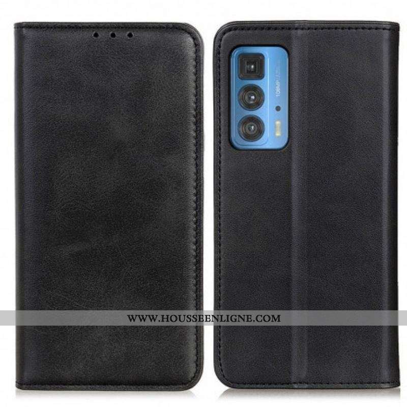 Flip Cover Motorola Edge 20 Pro Cuir Fendu Design