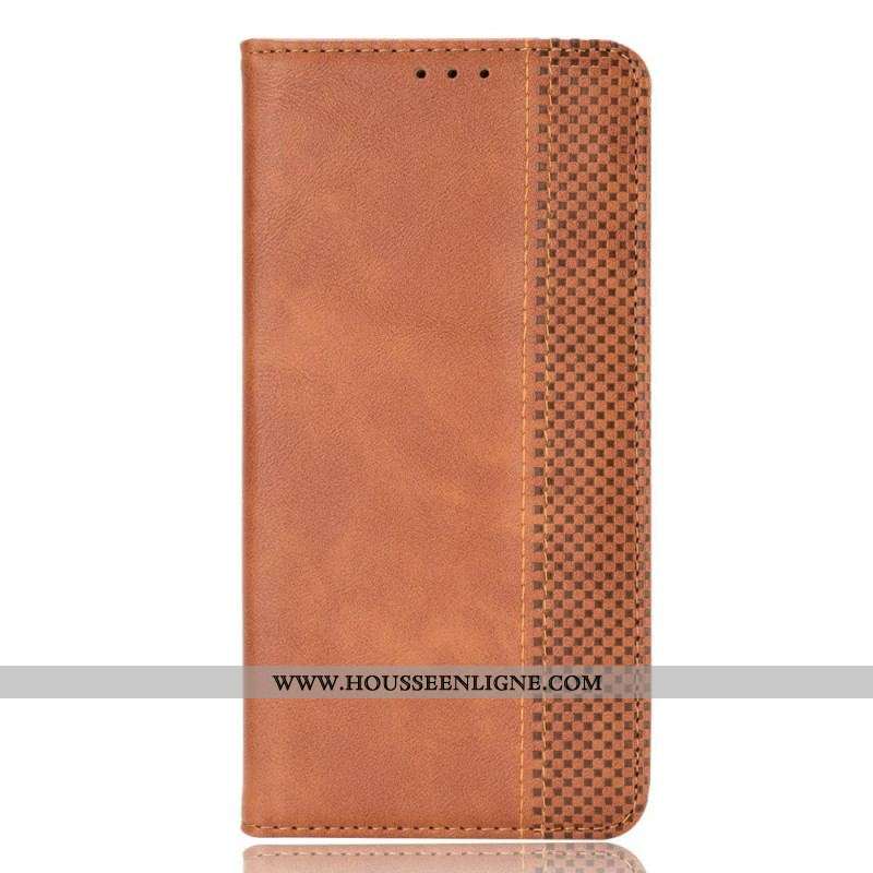 Flip Cover OnePlus 10 Pro 5G Effet Cuir Vintage Stylisé