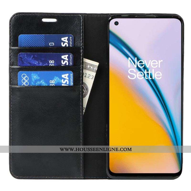 Flip Cover OnePlus Nord 2 5G Cuir Véritable