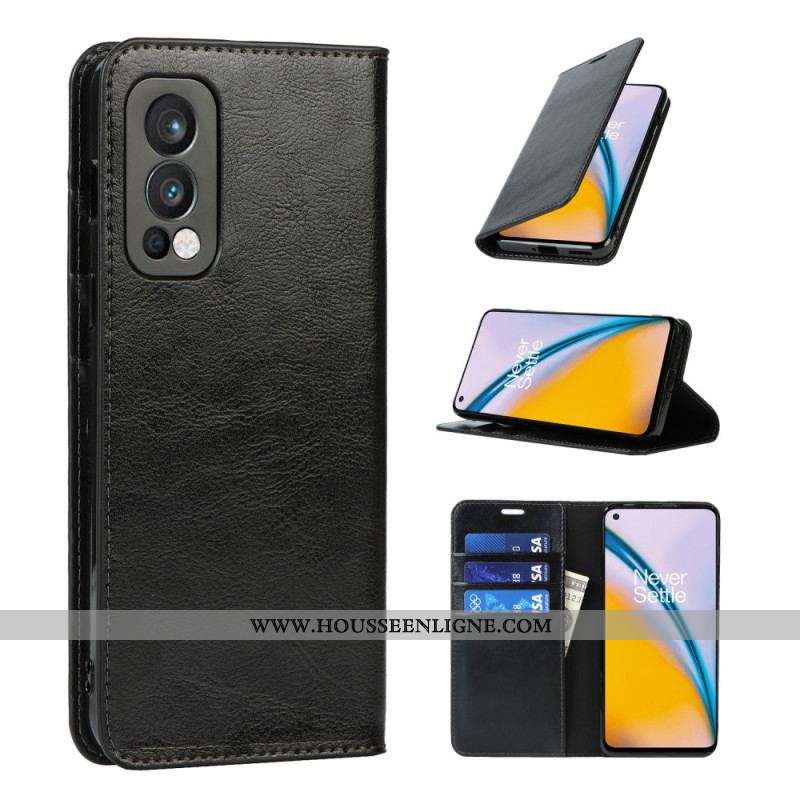 Flip Cover OnePlus Nord 2 5G Cuir Véritable