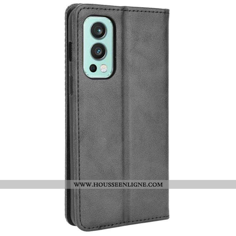 Flip Cover OnePlus Nord 2 5G Effet Cuir Vintage Stylisé