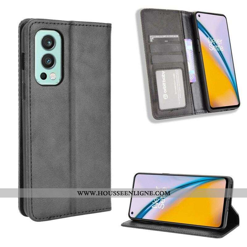 Flip Cover OnePlus Nord 2 5G Effet Cuir Vintage Stylisé