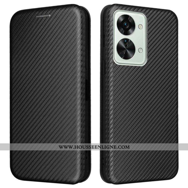 Flip Cover OnePlus Nord 2T 5G Fibre Carbone à Anneau