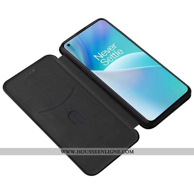 Flip Cover OnePlus Nord 2T 5G Fibre Carbone à Anneau