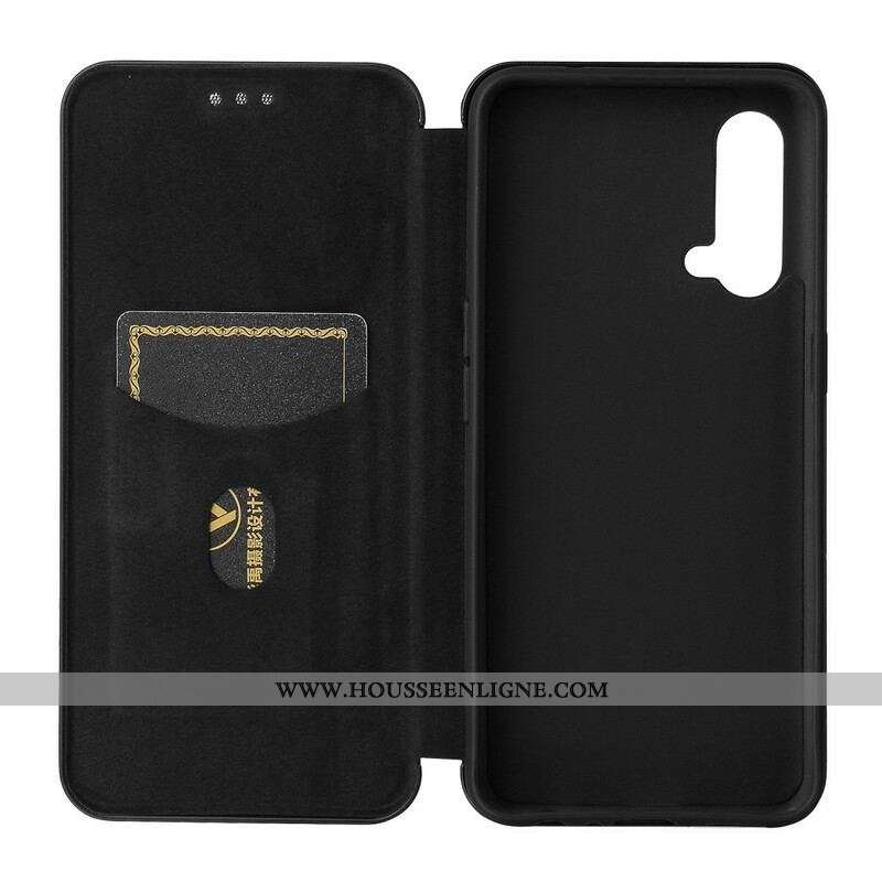 Flip Cover OnePlus Nord CE 5G Silicone Carbone Coloré